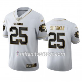 Miesten San Francisco 49ers NFL Pelipaita Richard Sherman 25 Nike Valkoinen Golden Edition